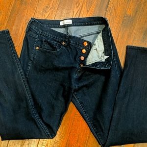 Loft exposed button skinny jeans
